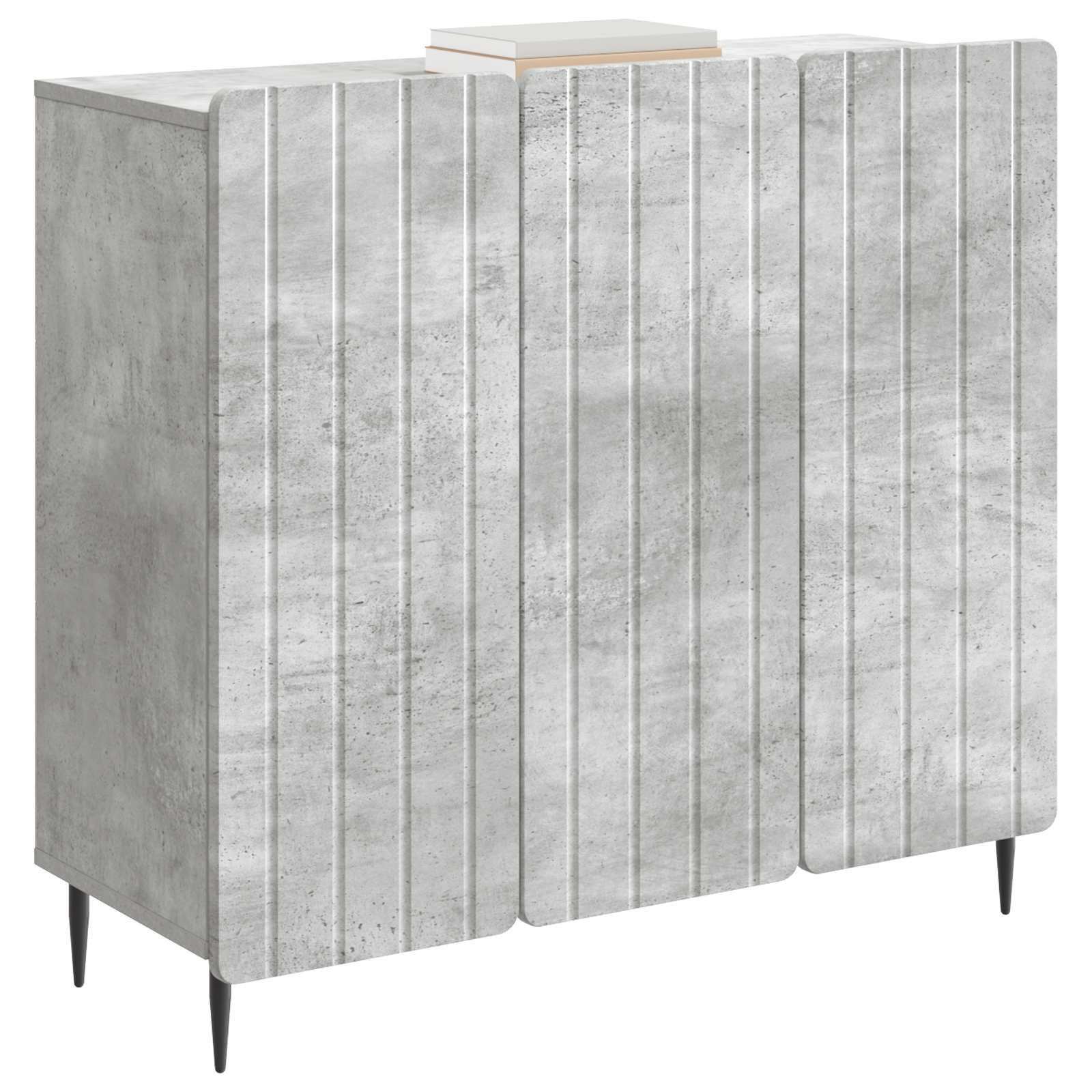 Dressoir Betongrijs 89 x 34,5 x 82 cm Bewerkt hout