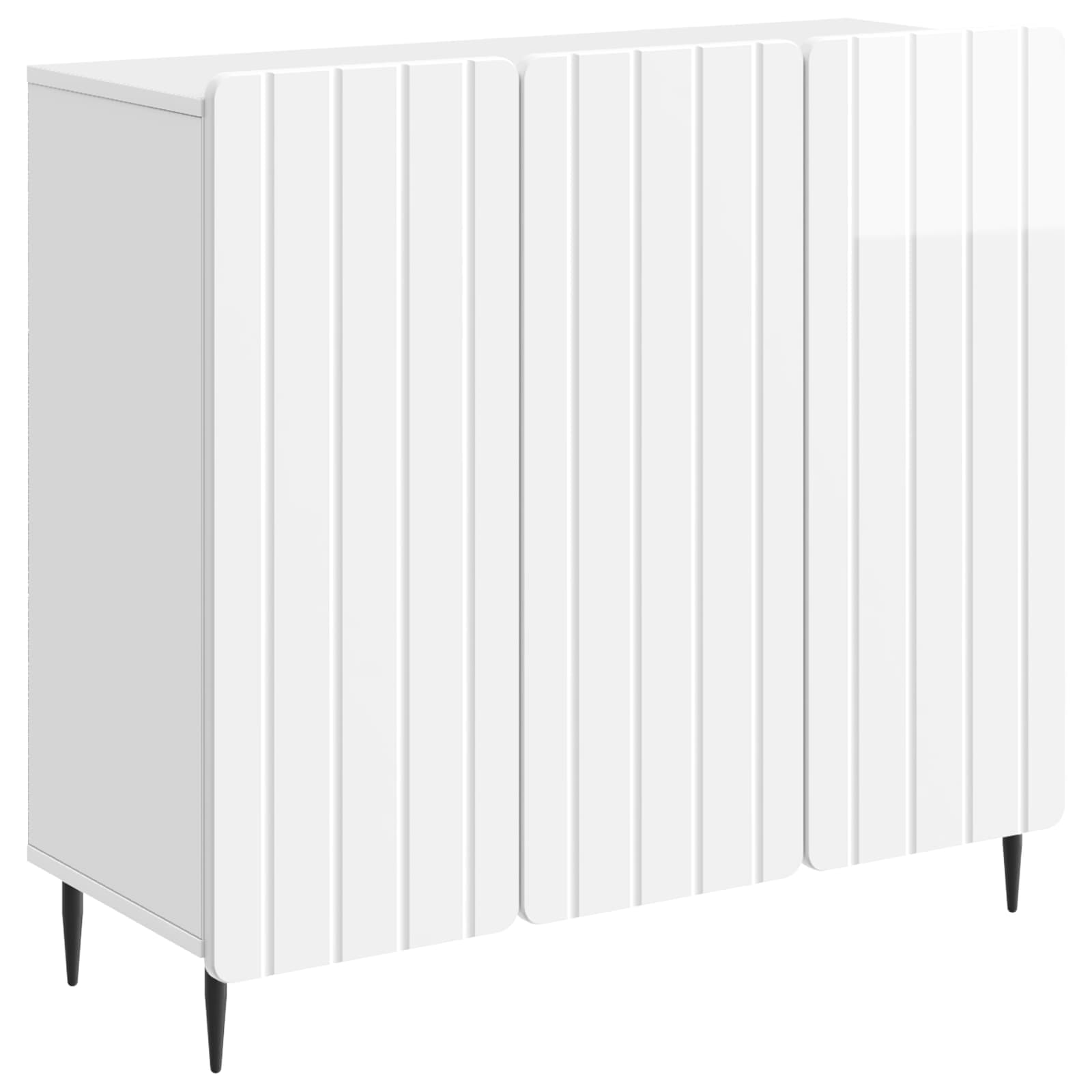 Dressoir Hoogglans Wit 89 x 34,5 x 82 cm Bewerkt hout