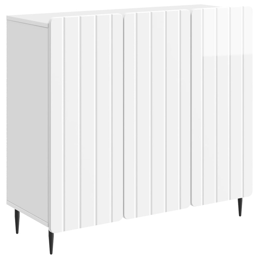 Dressoir Hoogglans Wit 89 x 34,5 x 82 cm Bewerkt hout