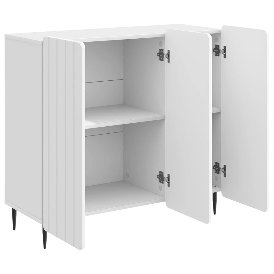 Dressoir Hoogglans Wit 89 x 34,5 x 82 cm Bewerkt hout