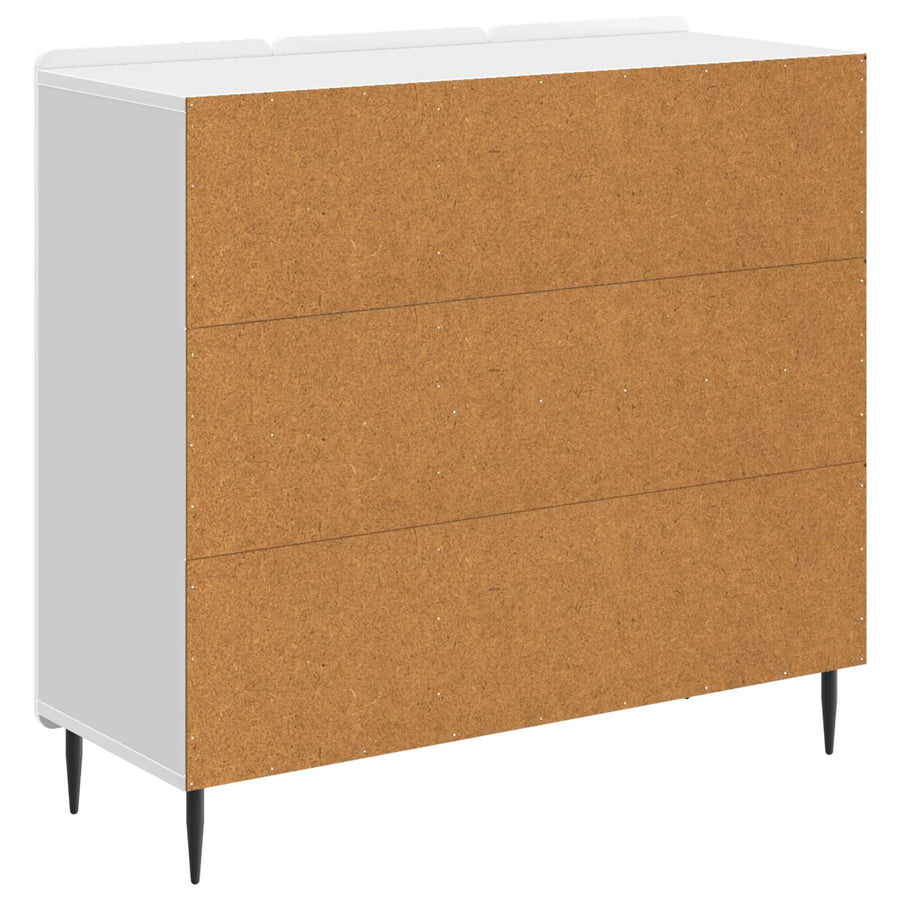 Dressoir Hoogglans Wit 89 x 34,5 x 82 cm Bewerkt hout