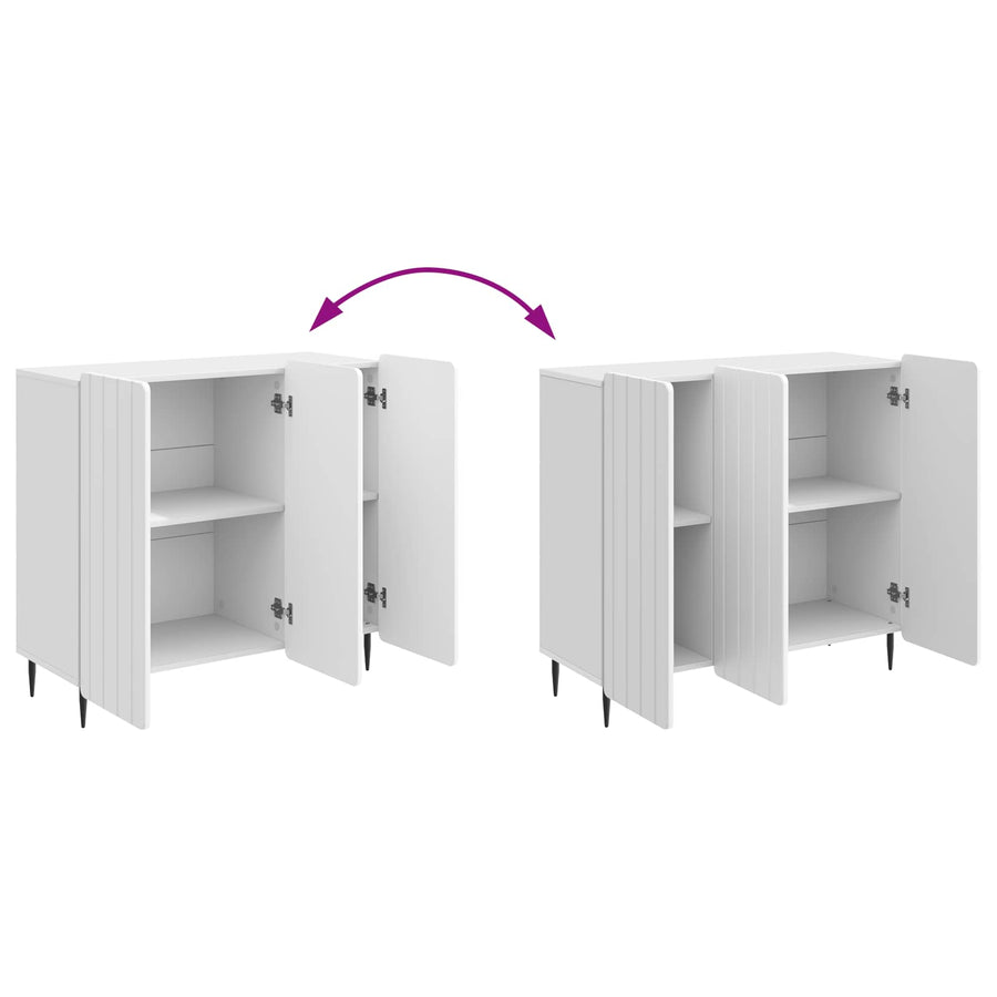 Dressoir Hoogglans Wit 89 x 34,5 x 82 cm Bewerkt hout