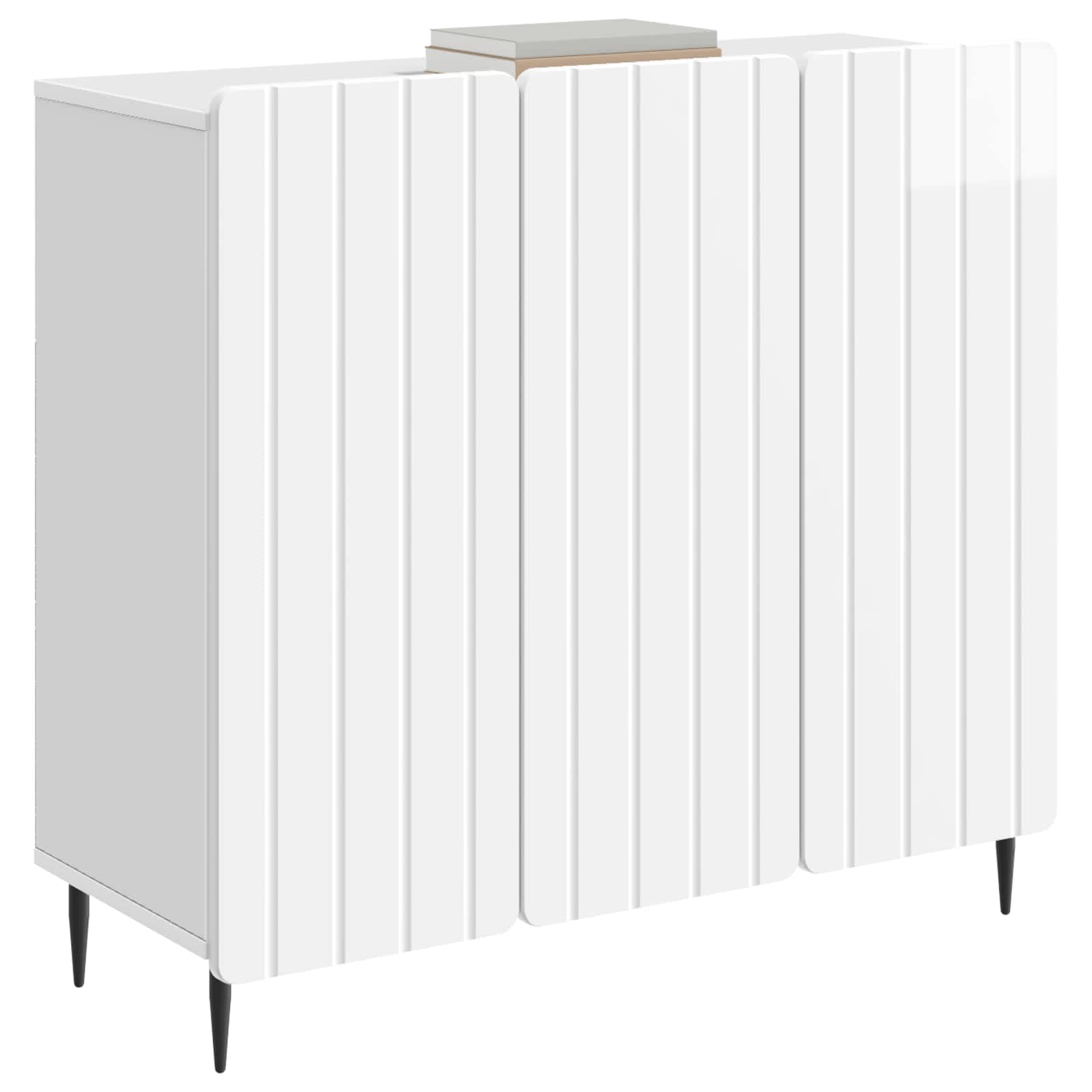 Dressoir Hoogglans Wit 89 x 34,5 x 82 cm Bewerkt hout