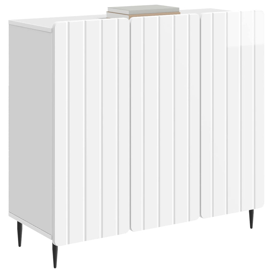 Dressoir Hoogglans Wit 89 x 34,5 x 82 cm Bewerkt hout