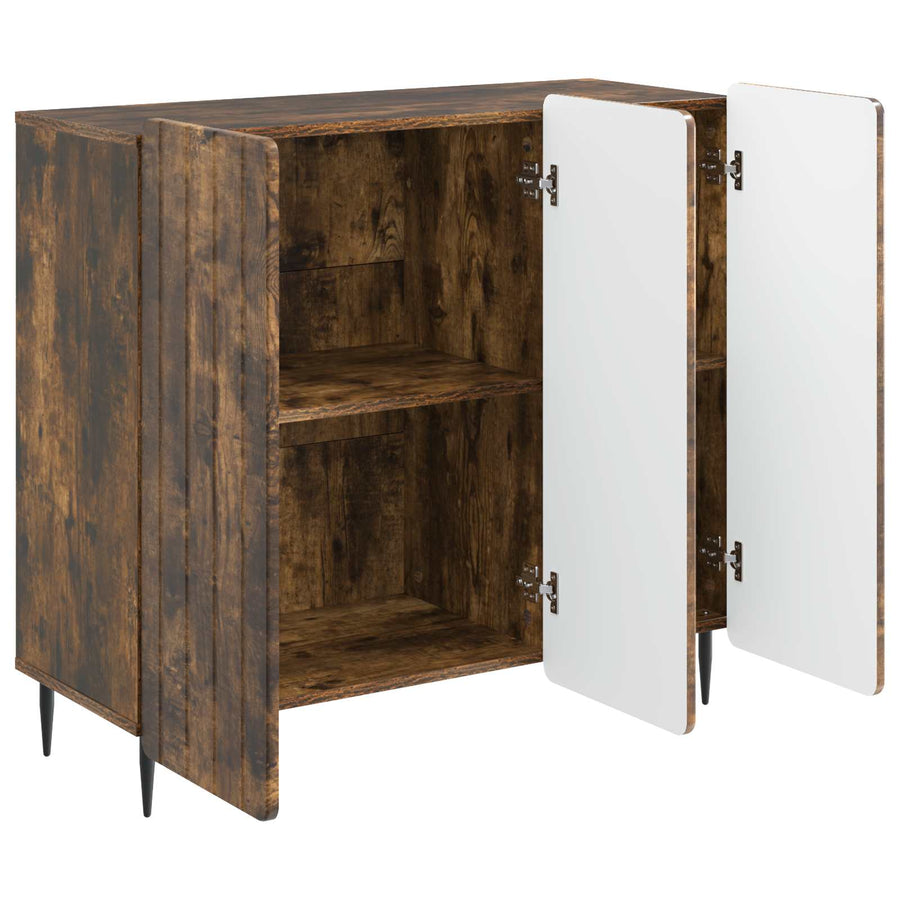 Dressoir Gerookt eiken 89 x 34,5 x 82 cm Bewerkt hout