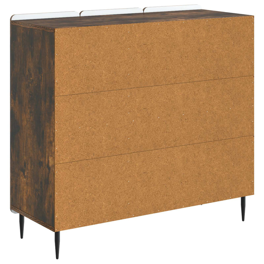 Dressoir Gerookt eiken 89 x 34,5 x 82 cm Bewerkt hout