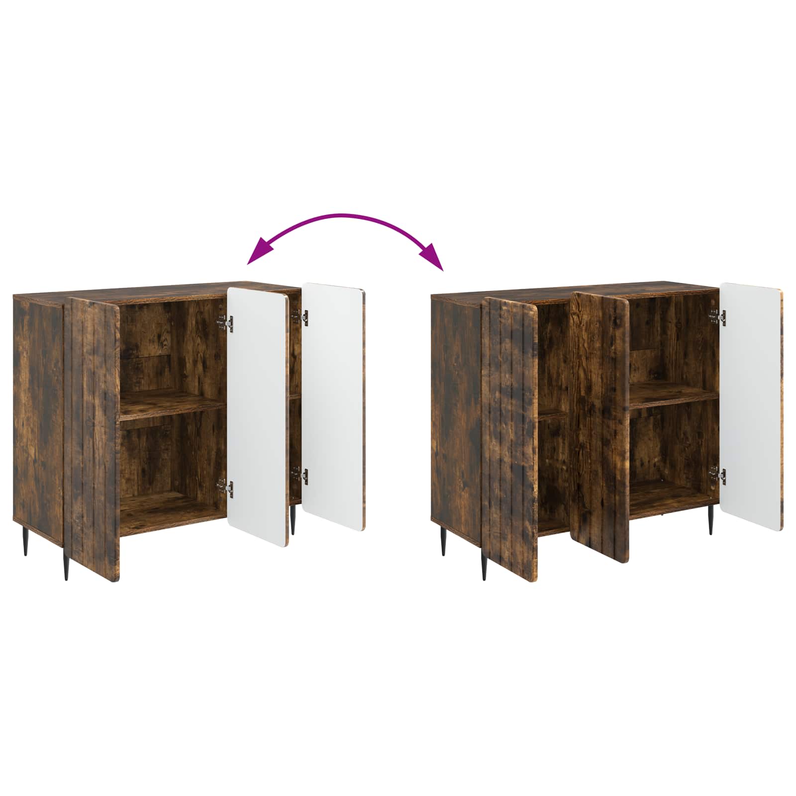 Dressoir Gerookt eiken 89 x 34,5 x 82 cm Bewerkt hout