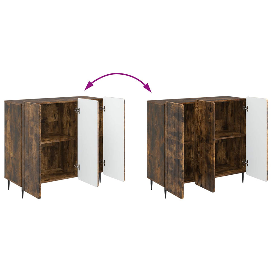 Dressoir Gerookt eiken 89 x 34,5 x 82 cm Bewerkt hout