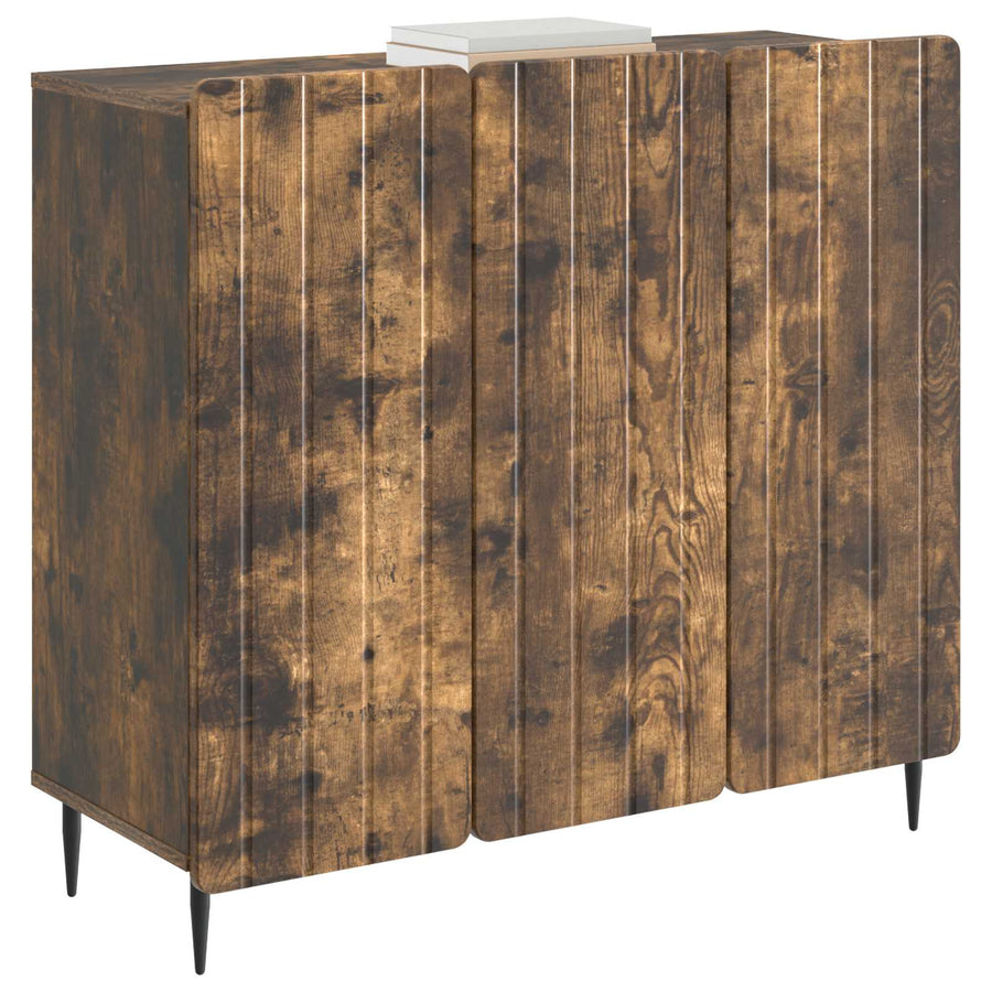 Dressoir Gerookt eiken 89 x 34,5 x 82 cm Bewerkt hout