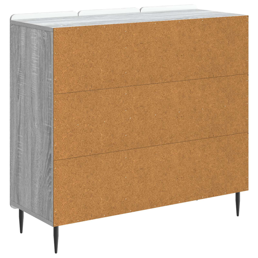 Dressoir Grijs sonoma 89 x 34,5 x 82 cm Bewerkt hout