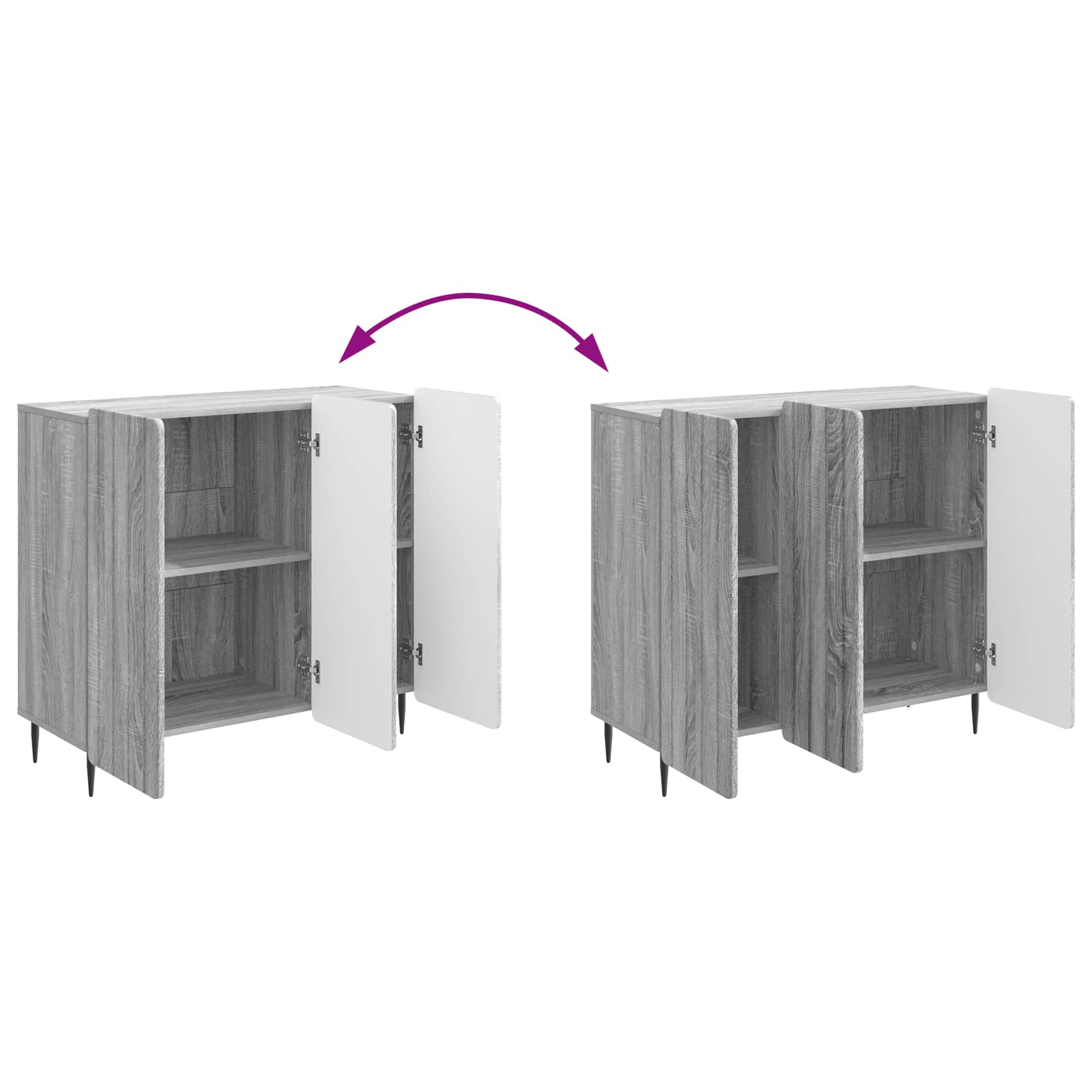 Dressoir Grijs sonoma 89 x 34,5 x 82 cm Bewerkt hout