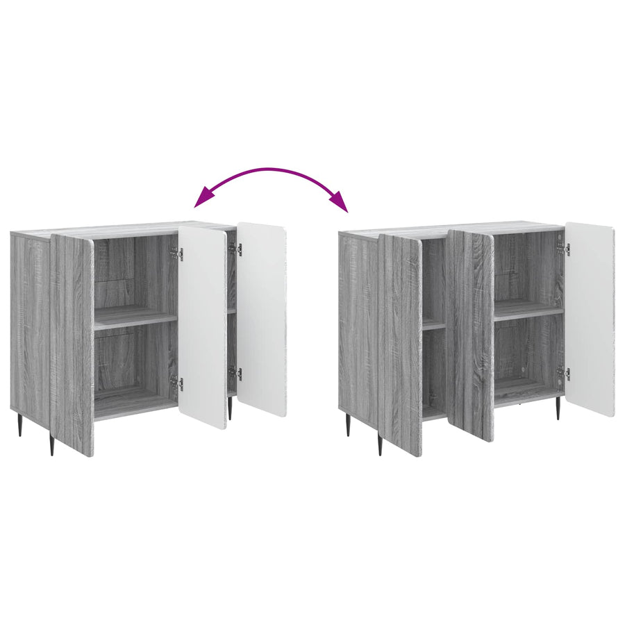 Dressoir Grijs sonoma 89 x 34,5 x 82 cm Bewerkt hout