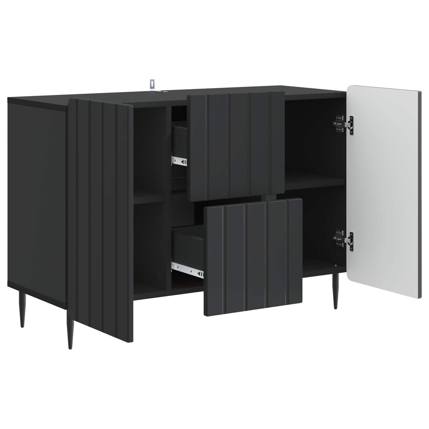 Dressoir met lade Zwart 89 x 34,5 x 62 cm Bewerkt hout