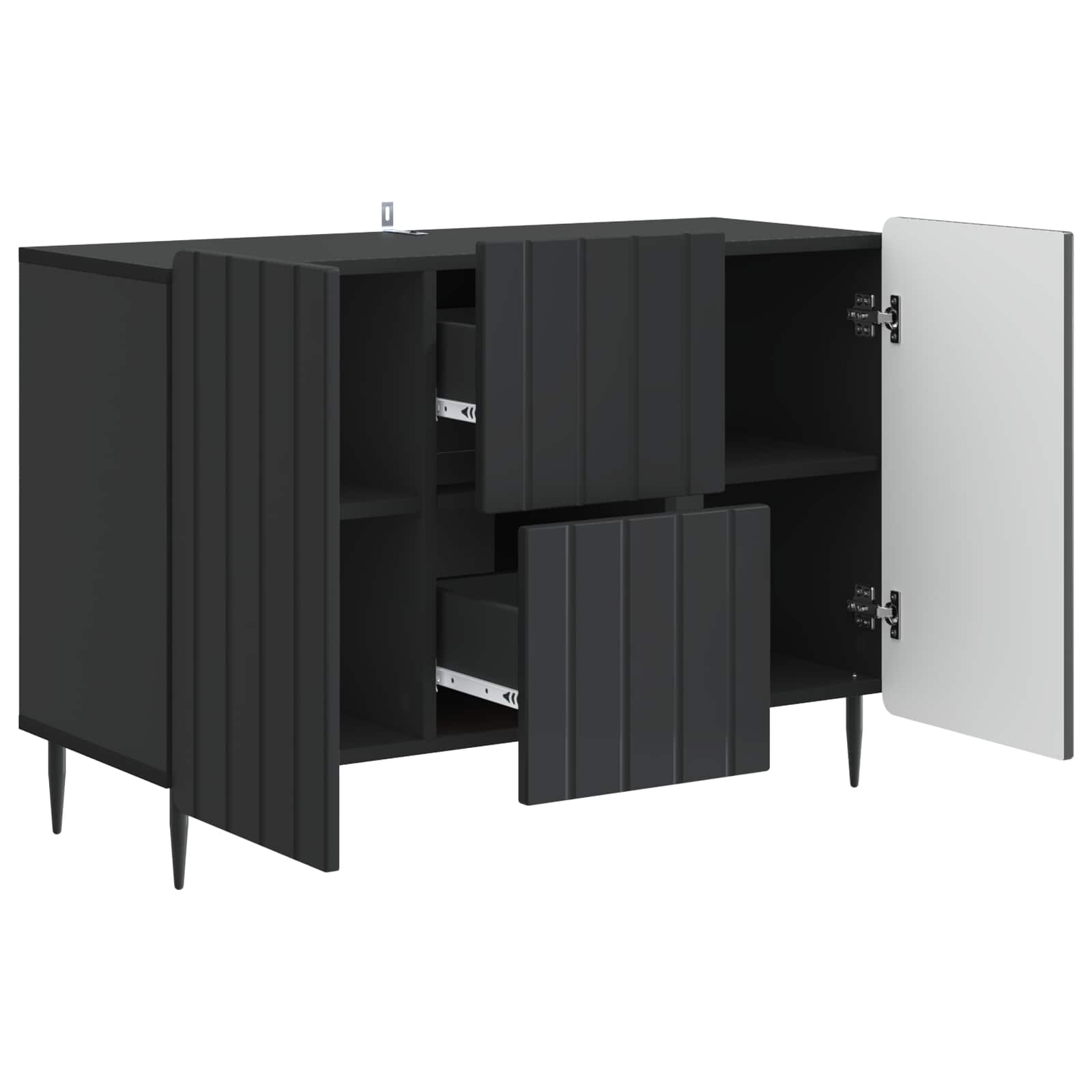 Dressoir met lade Zwart 89 x 34,5 x 62 cm Bewerkt hout