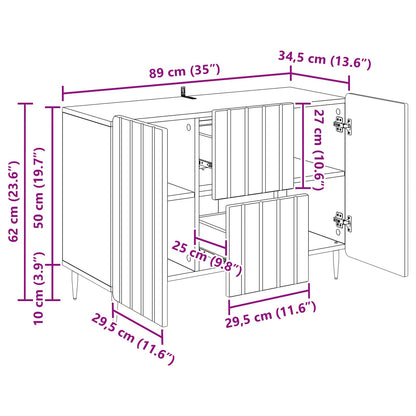 Dressoir met lade Sonoma Eiken 89 x 34,5 x 62 cm Bewerkt hout