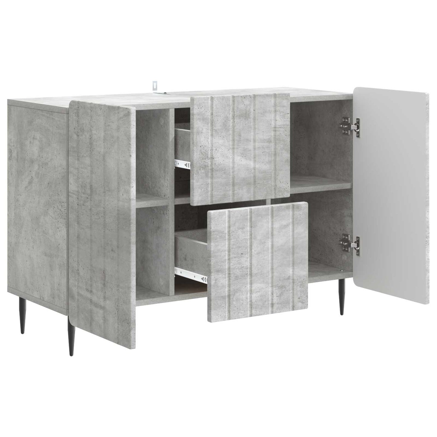 Dressoir met lade Betongrijs 89 x 34,5 x 62 cm Bewerkt hout
