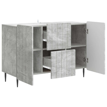 Dressoir met lade Betongrijs 89 x 34,5 x 62 cm Bewerkt hout
