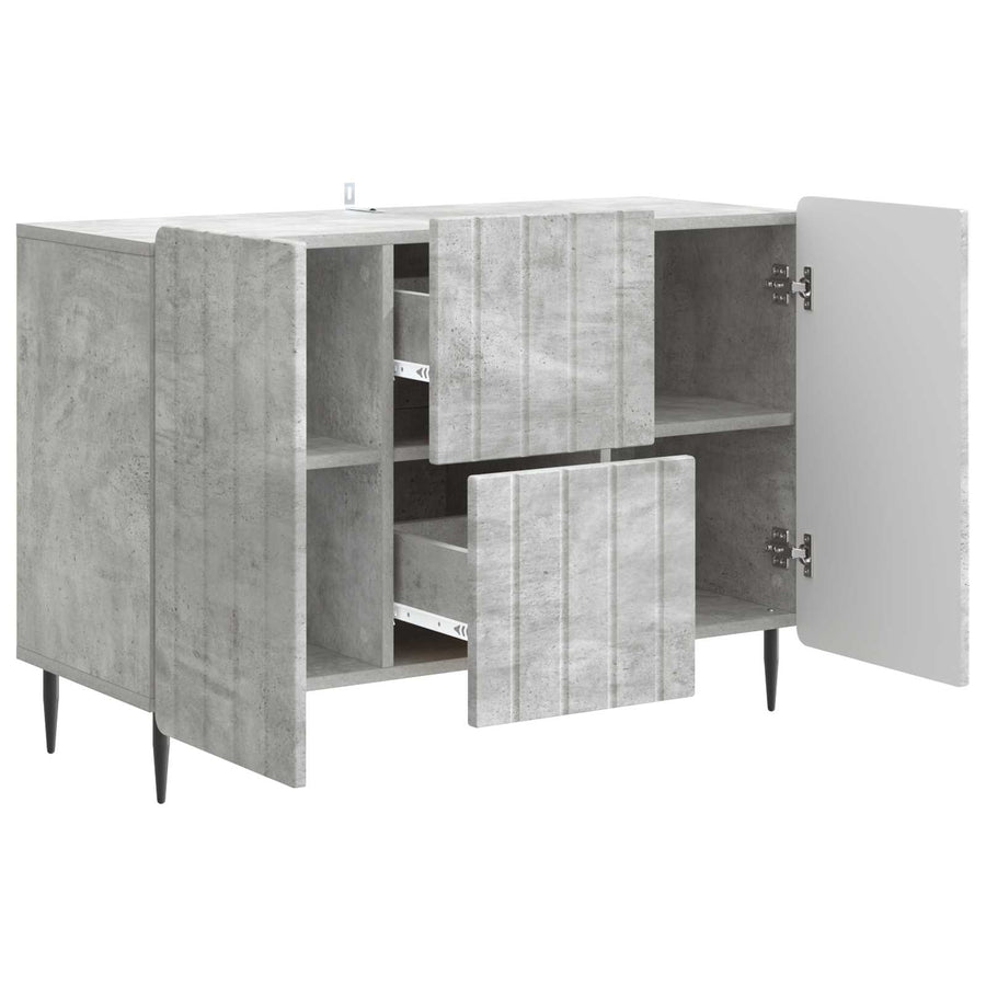Dressoir met lade Betongrijs 89 x 34,5 x 62 cm Bewerkt hout