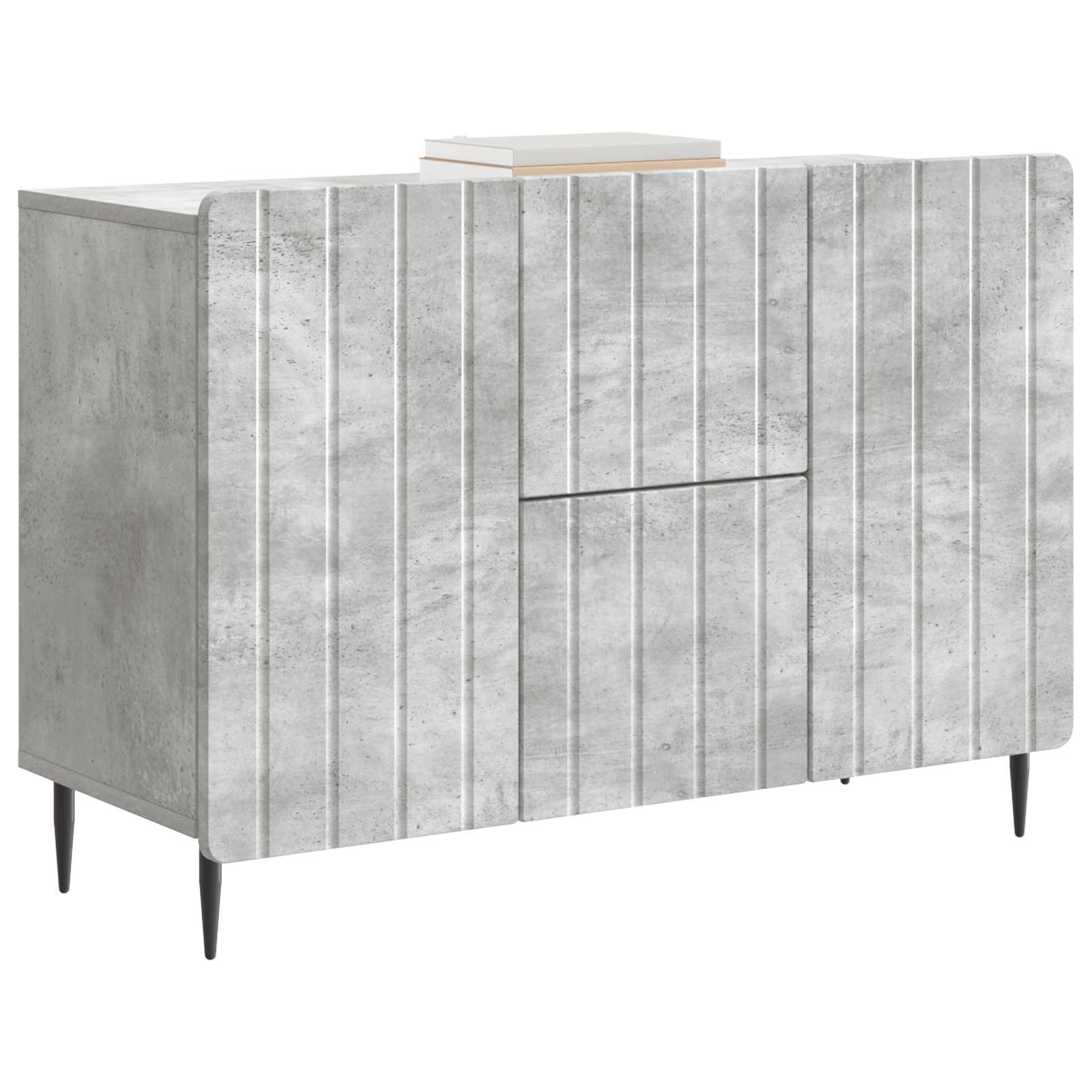 Dressoir met lade Betongrijs 89 x 34,5 x 62 cm Bewerkt hout
