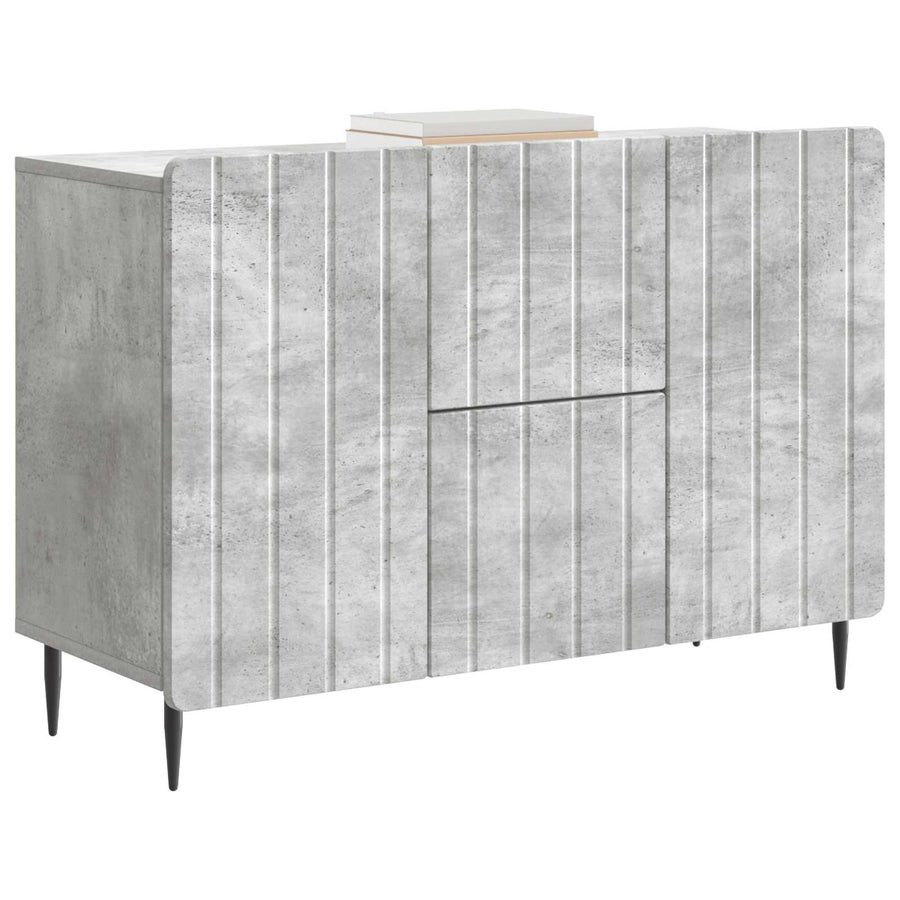 Dressoir met lade Betongrijs 89 x 34,5 x 62 cm Bewerkt hout