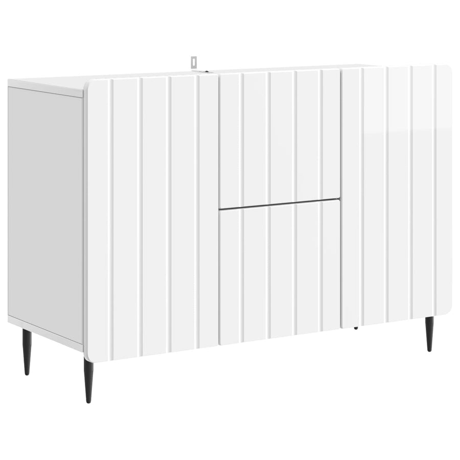 Dressoir met lade Hoogglans Wit 89 x 34,5 x 62 cm Bewerkt hout