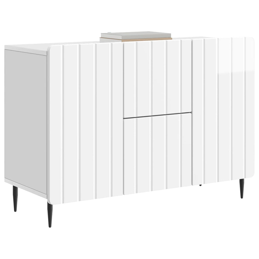 Dressoir met lade Hoogglans Wit 89 x 34,5 x 62 cm Bewerkt hout