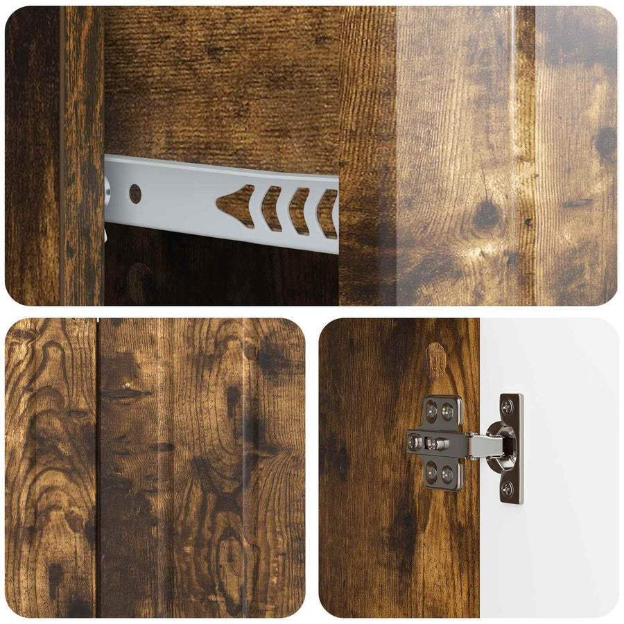 Dressoir met lade Gerookt eiken 89 x 34,5 x 62 cm Bewerkt hout