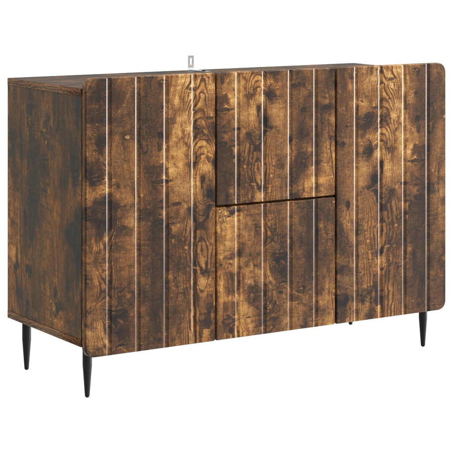 Dressoir met lade Gerookt eiken 89 x 34,5 x 62 cm Bewerkt hout