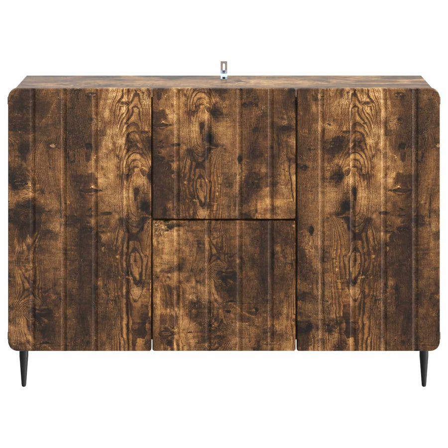 Dressoir met lade Gerookt eiken 89 x 34,5 x 62 cm Bewerkt hout