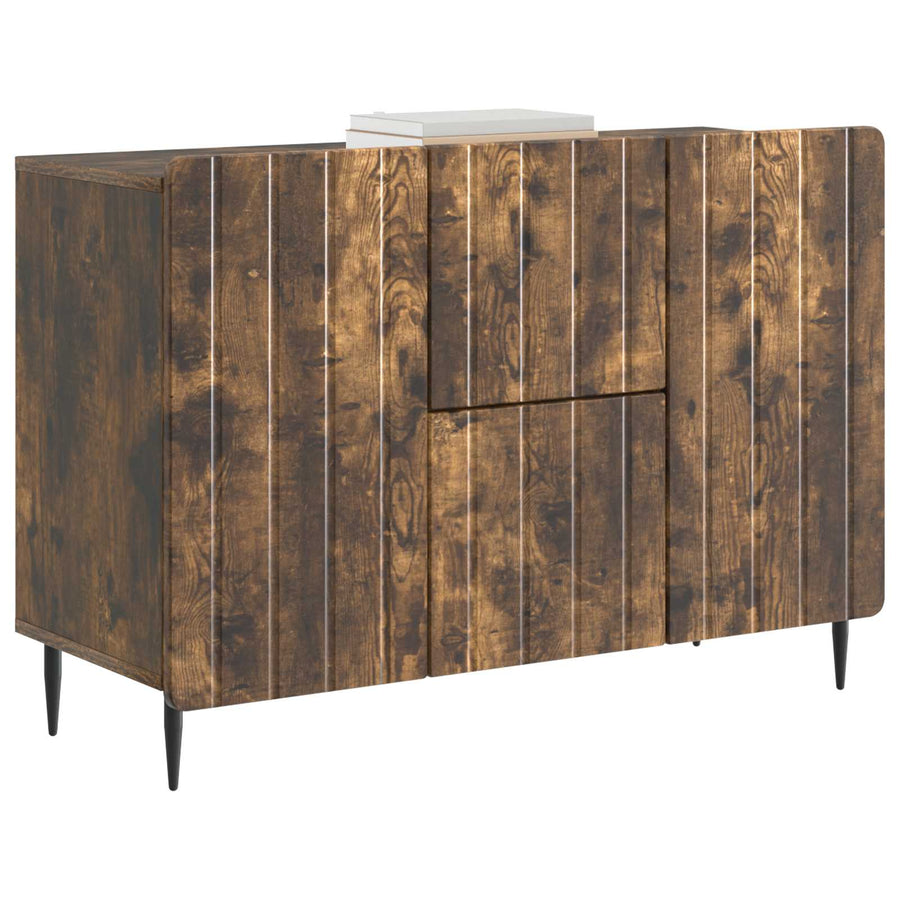Dressoir met lade Gerookt eiken 89 x 34,5 x 62 cm Bewerkt hout