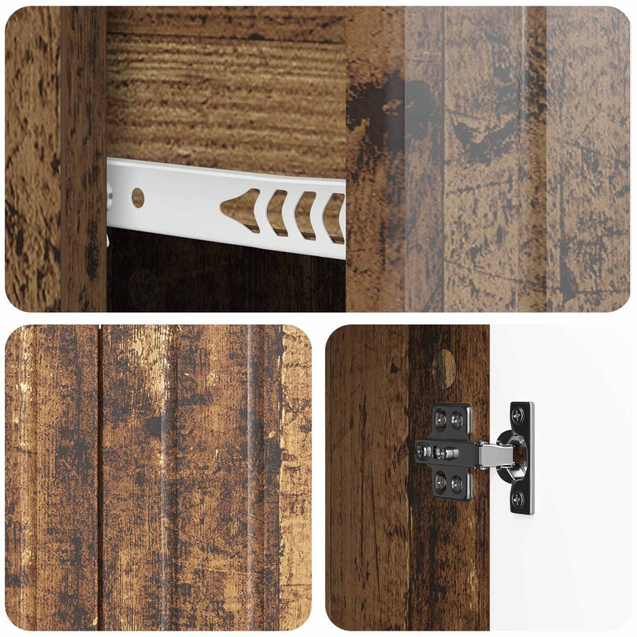 Dressoir met lade Oud hout 89 x 34,5 x 62 cm Bewerkt hout