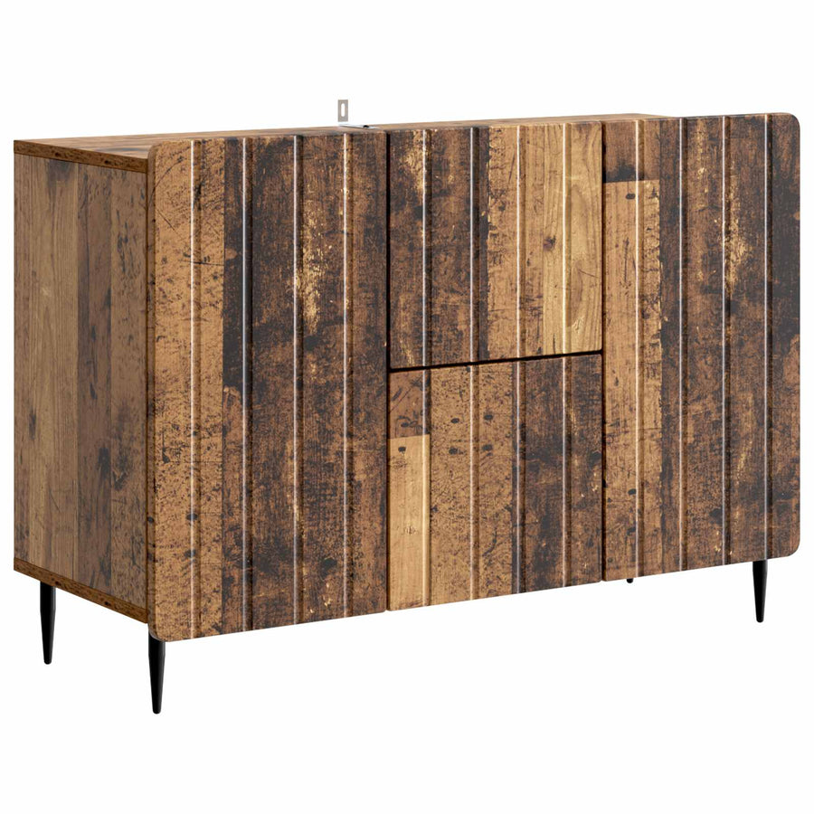 Dressoir met lade Oud hout 89 x 34,5 x 62 cm Bewerkt hout