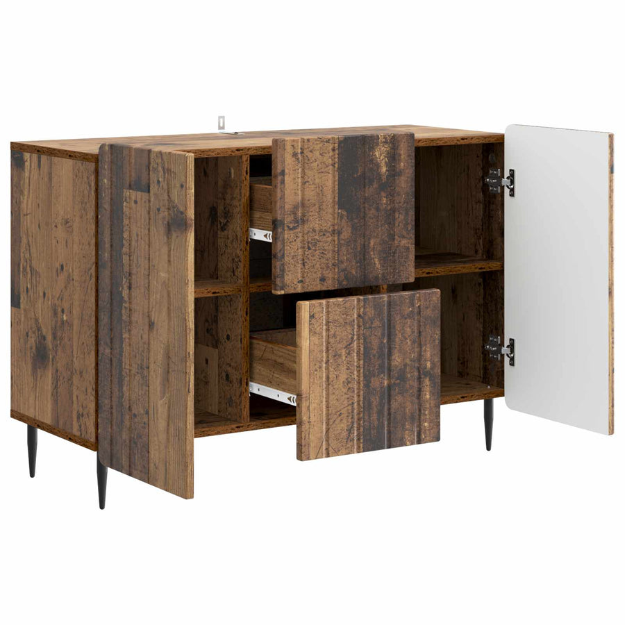 Dressoir met lade Oud hout 89 x 34,5 x 62 cm Bewerkt hout