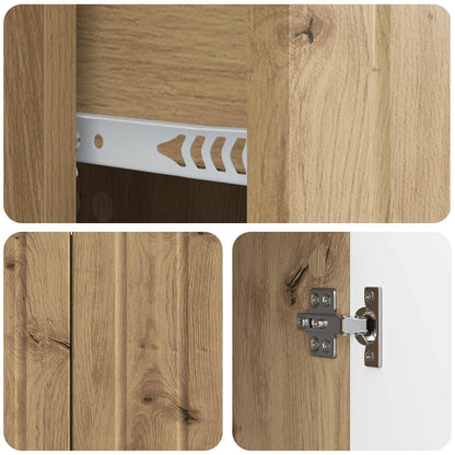 Dressoir Artisanaal eiken 89 x 34,5 x 62 cm Bewerkt hout