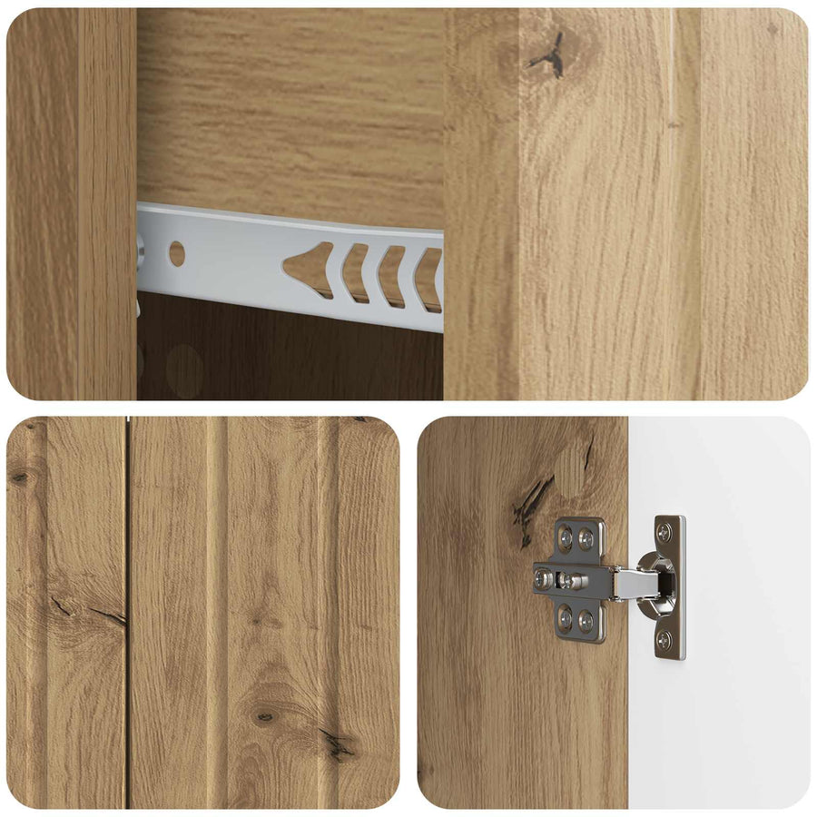 Dressoir Artisanaal eiken 89 x 34,5 x 62 cm Bewerkt hout