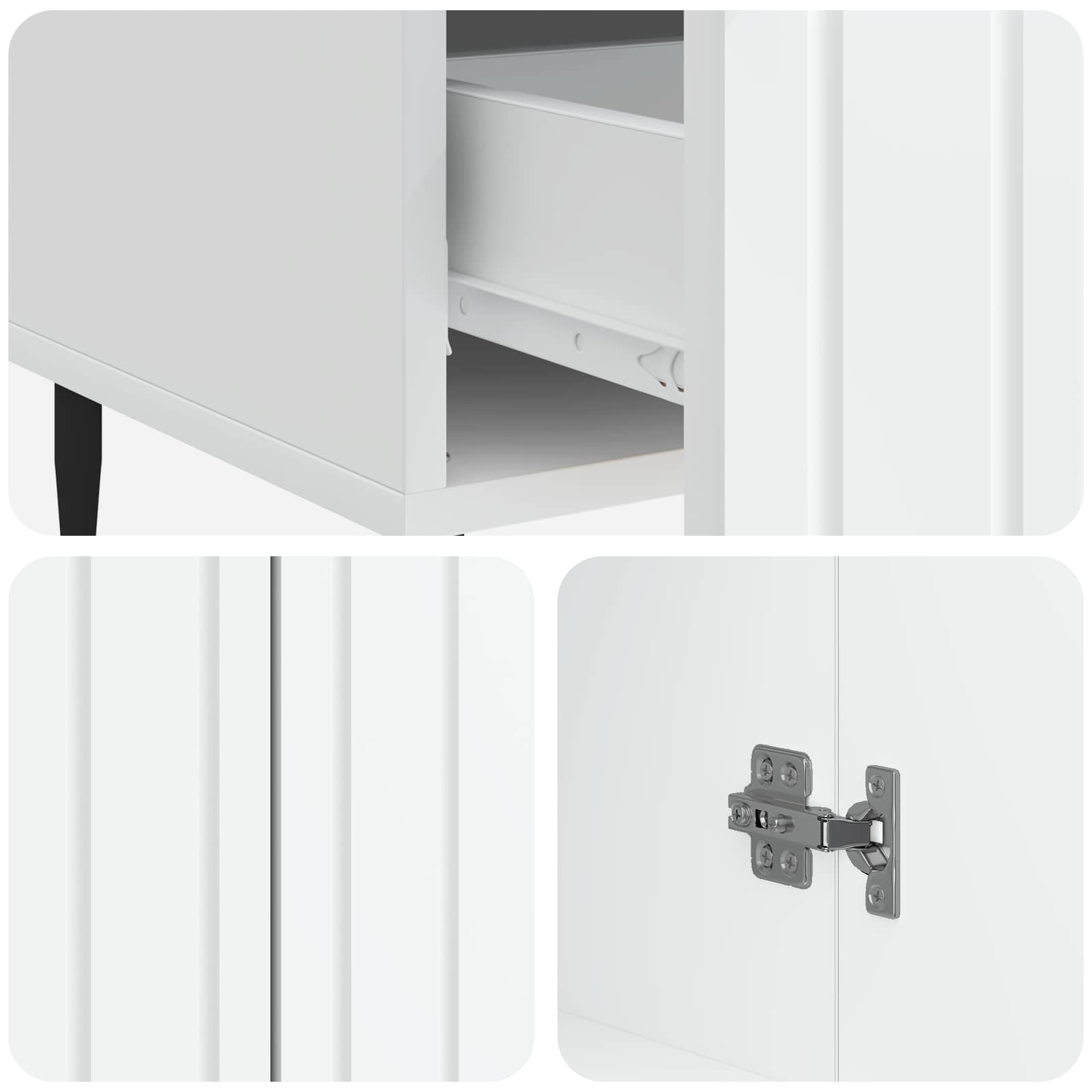 Dressoir met lade Wit 66 x 34,5 x 97 cm Bewerkt hout