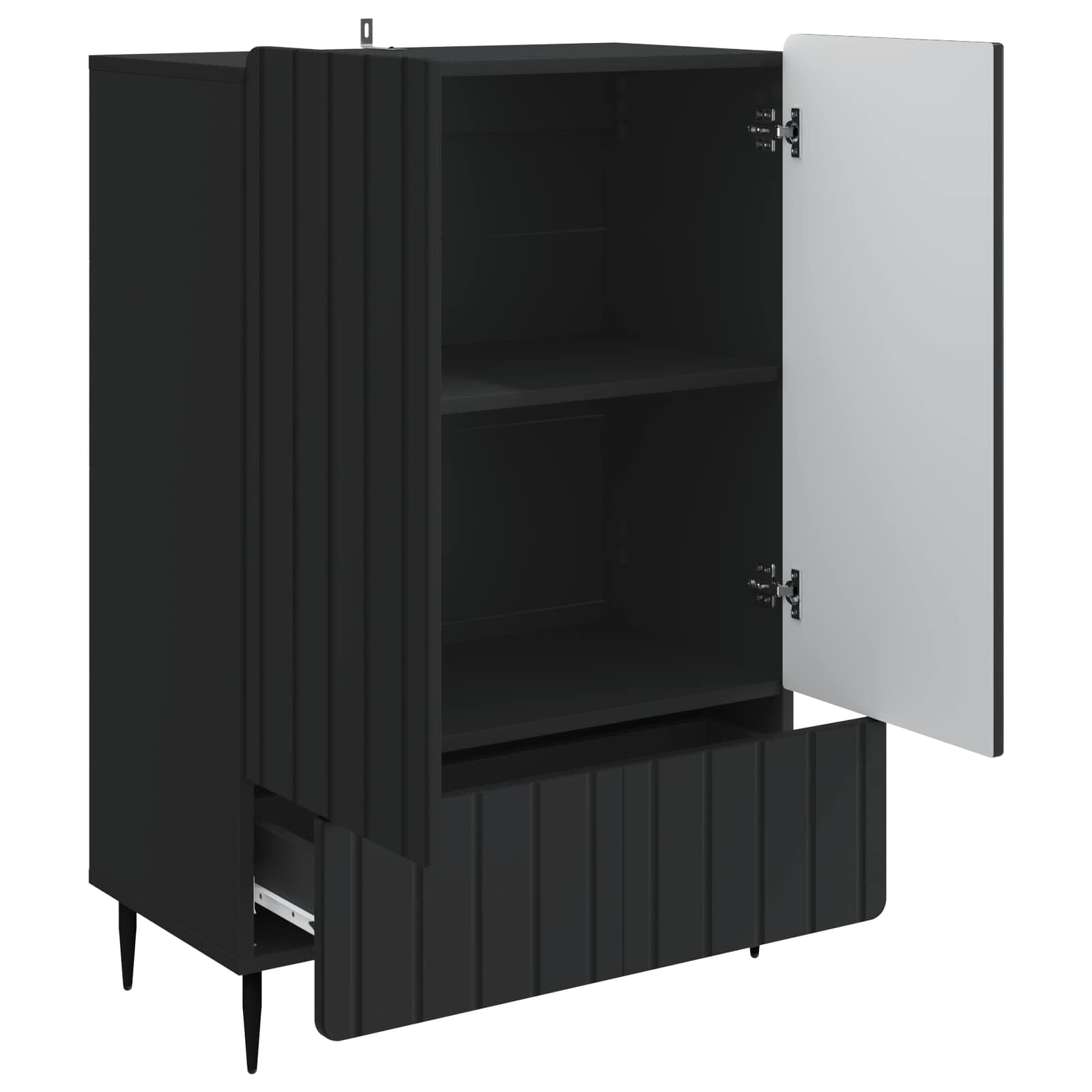 Dressoir met lade Zwart 66 x 34,5 x 97 cm Bewerkt hout