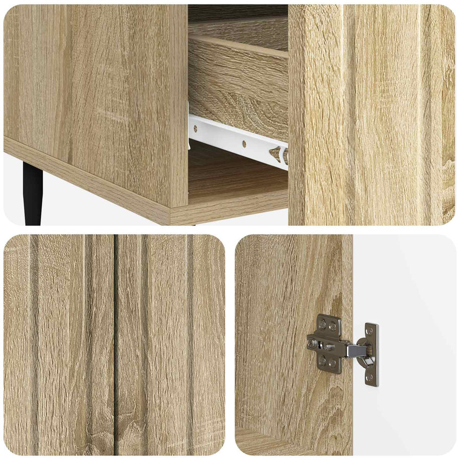Dressoir met lade Sonoma Eiken 66 x 34,5 x 97 cm Bewerkt hout
