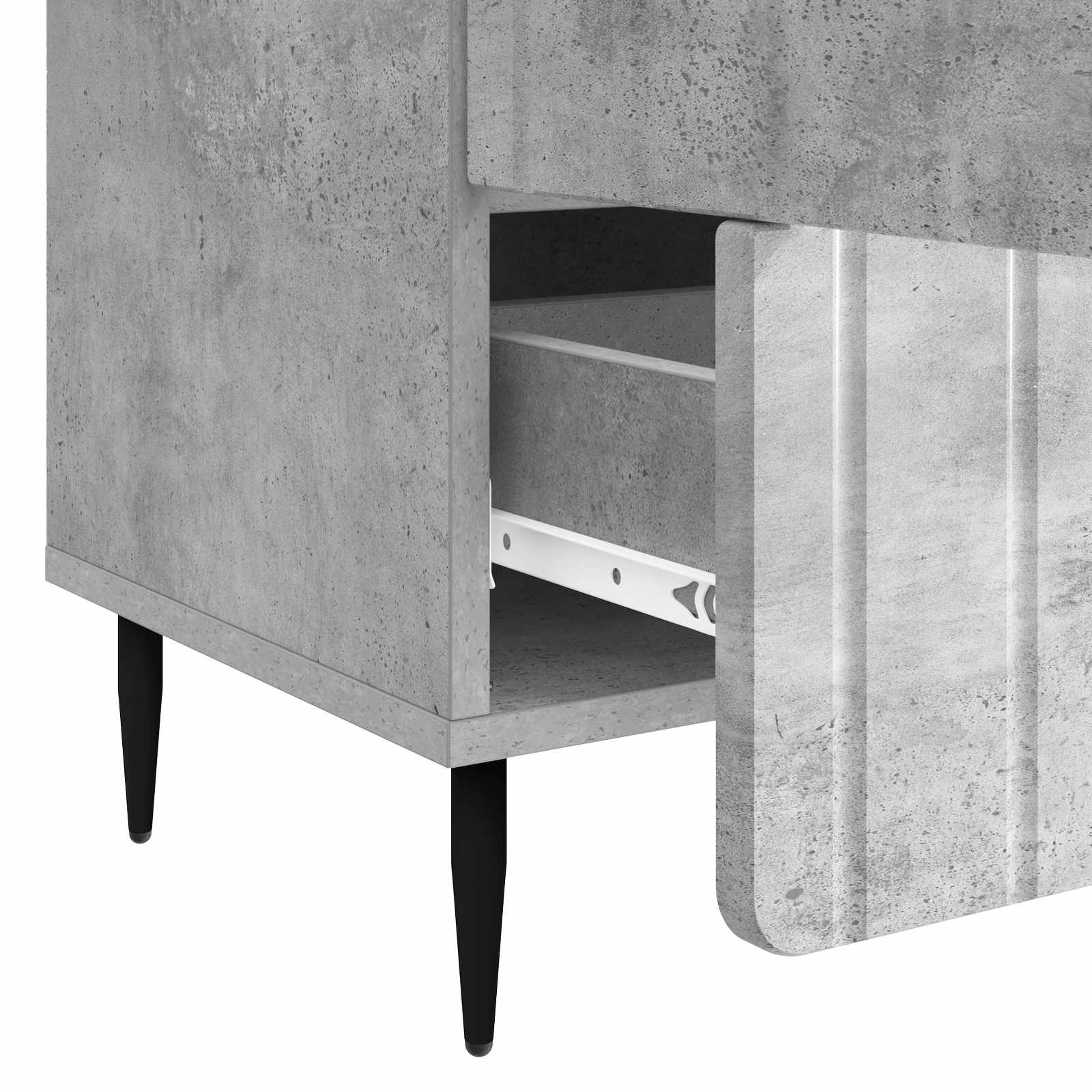 Dressoir met lade Betongrijs 66 x 34,5 x 97 cm Bewerkt hout