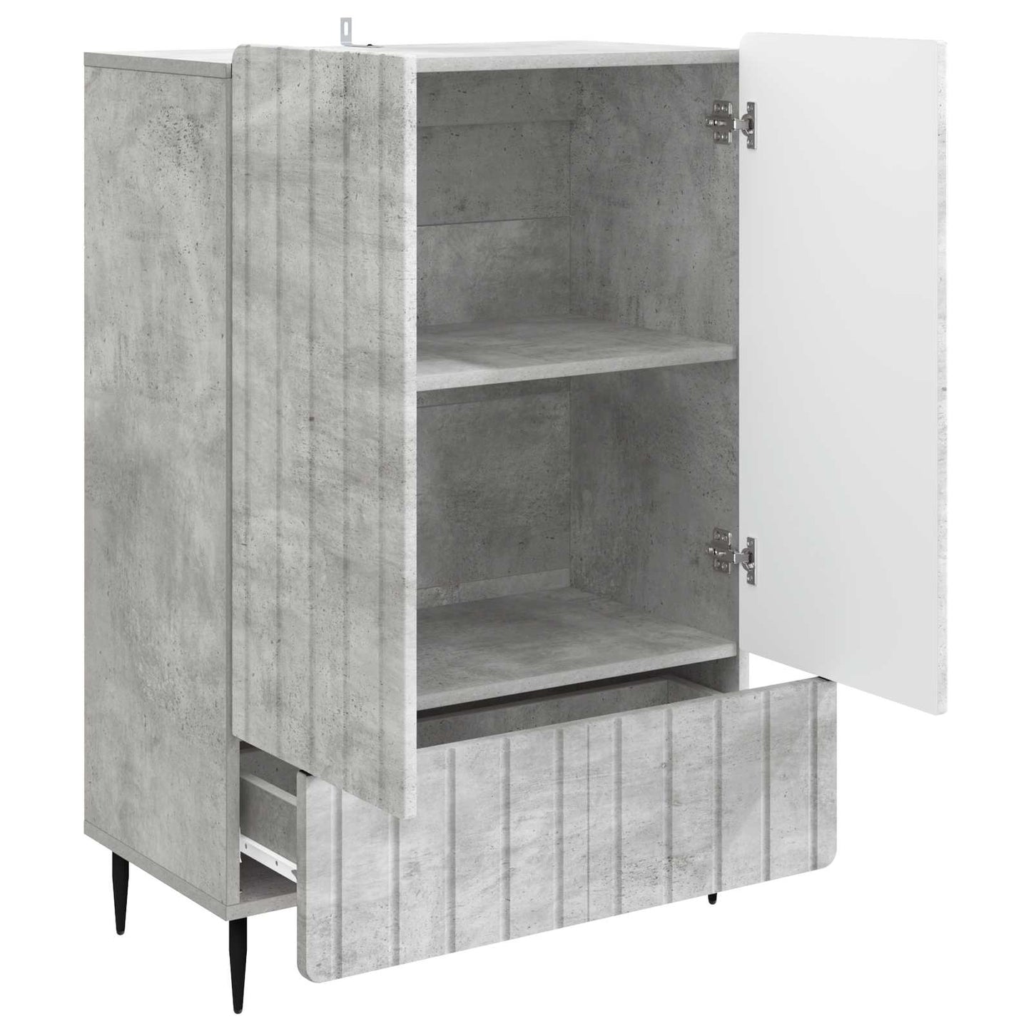 Dressoir met lade Betongrijs 66 x 34,5 x 97 cm Bewerkt hout
