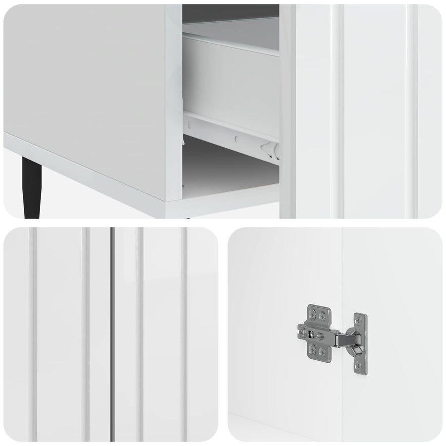 Dressoir met lade Hoogglans Wit 66 x 34,5 x 97 cm Bewerkt hout