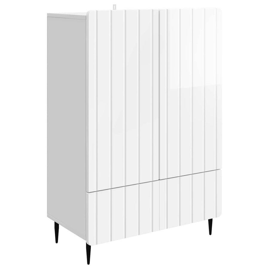 Dressoir met lade Hoogglans Wit 66 x 34,5 x 97 cm Bewerkt hout