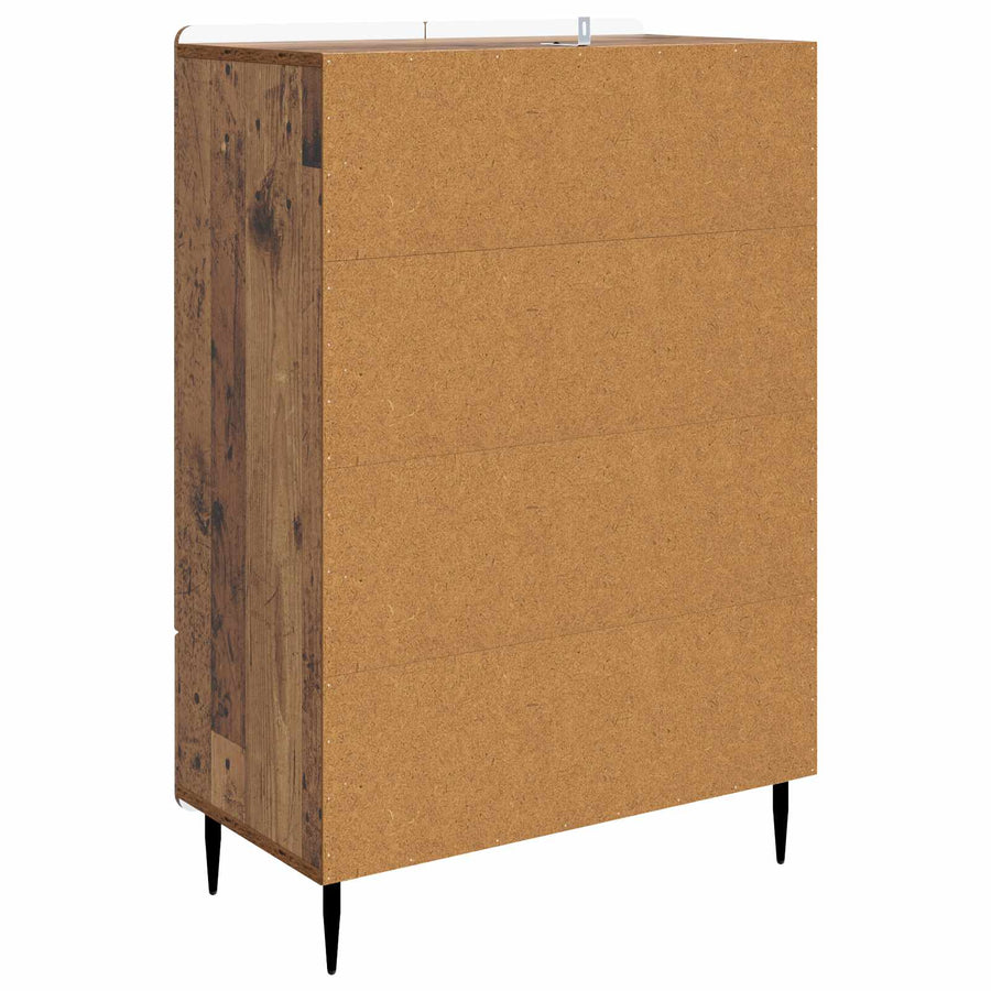 Dressoir met lade Oud hout 66 x 34,5 x 97 cm Bewerkt hout