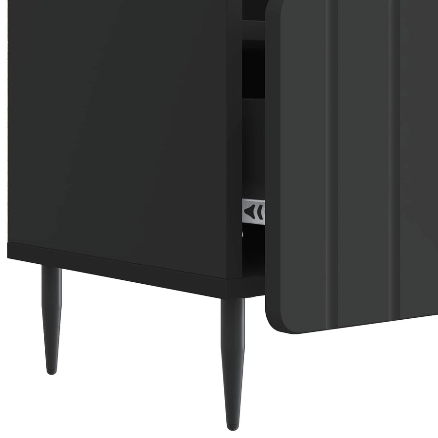 TV-kast met lade Zwart 102 x 34,5 x 50 cm Bewerkt hout