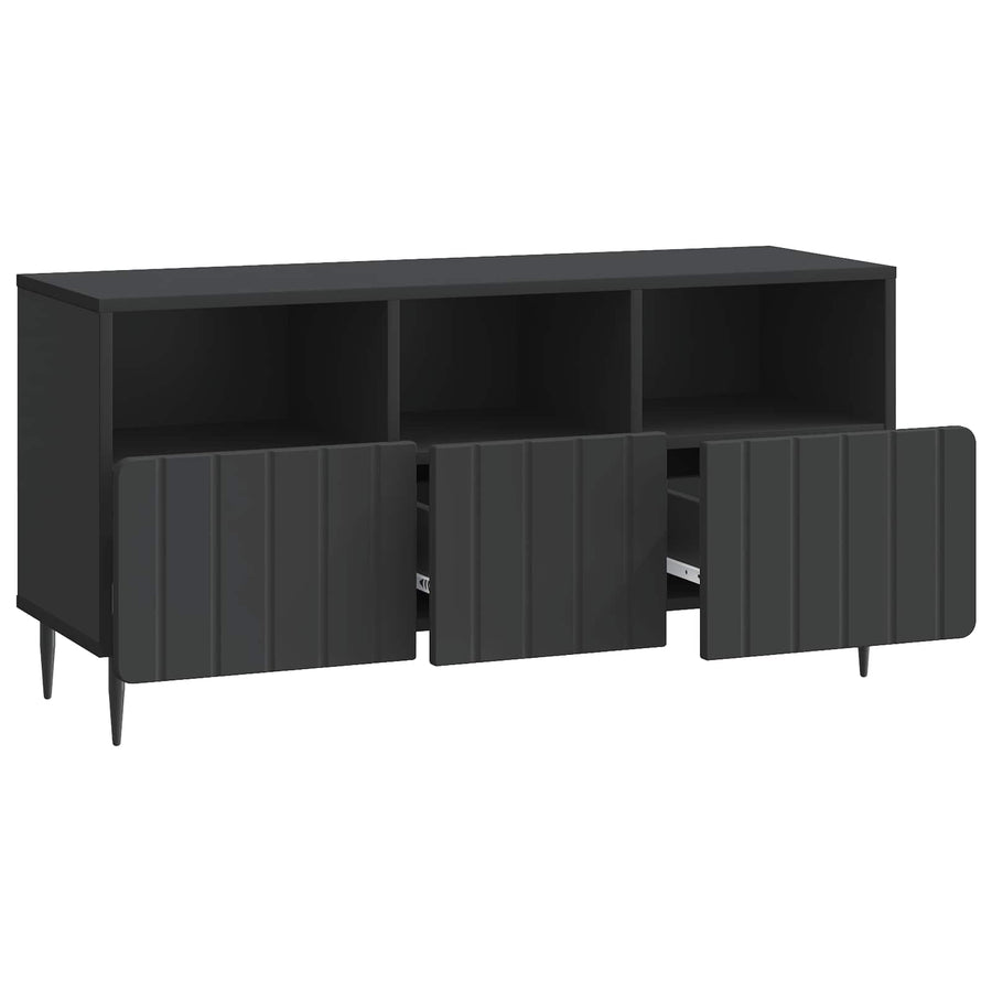 TV-kast met lade Zwart 102 x 34,5 x 50 cm Bewerkt hout