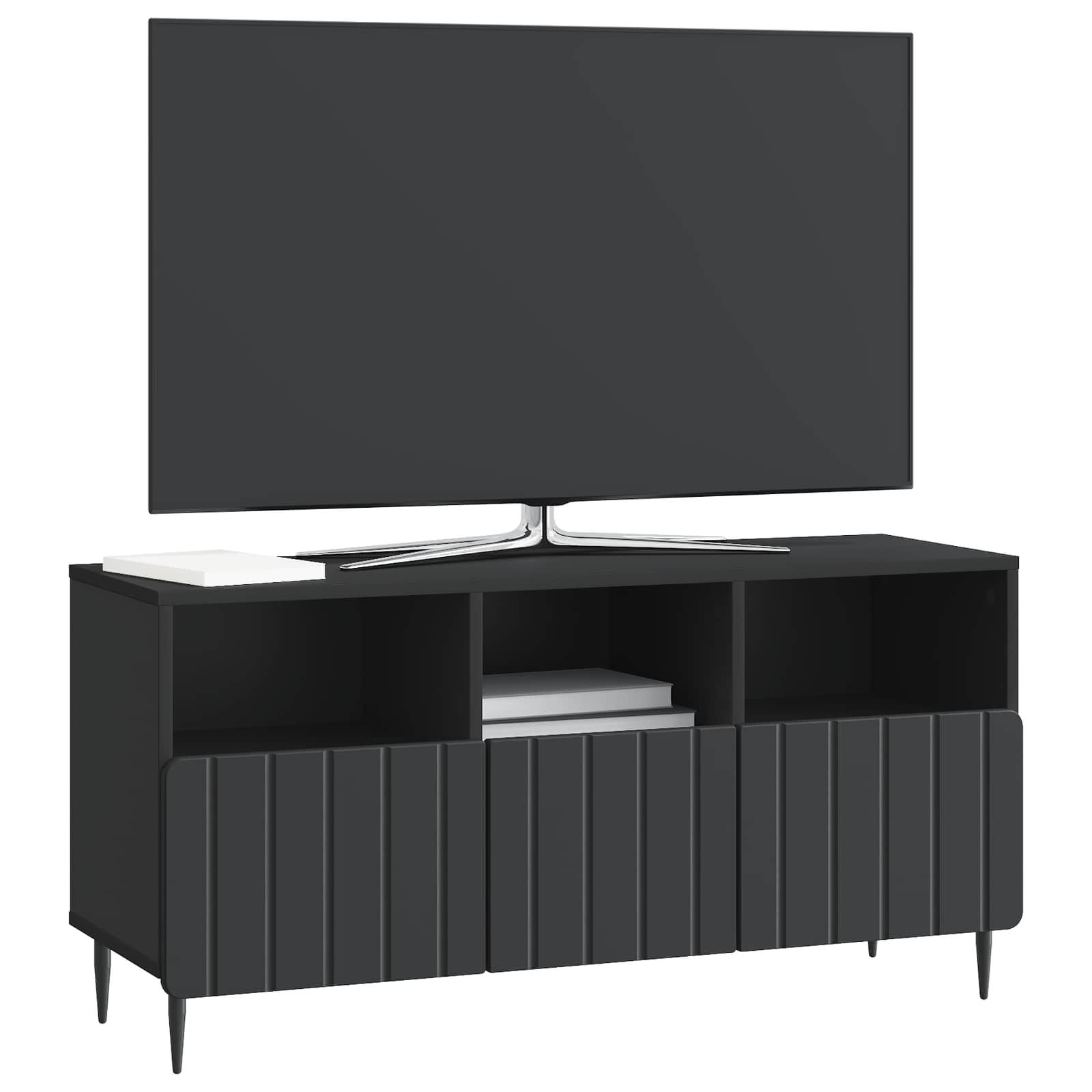 TV-kast met lade Zwart 102 x 34,5 x 50 cm Bewerkt hout