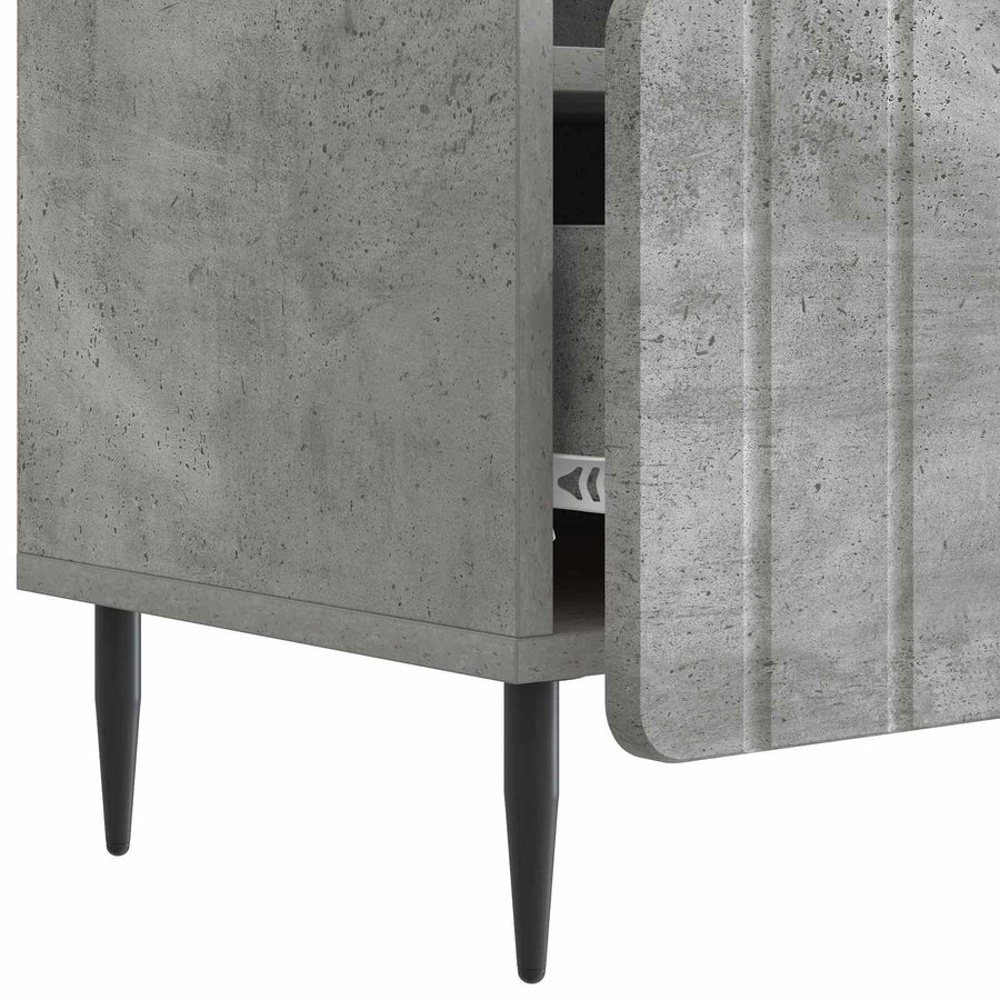 TV-kast met lade Betongrijs 102 x 34,5 x 50 cm Bewerkt hout