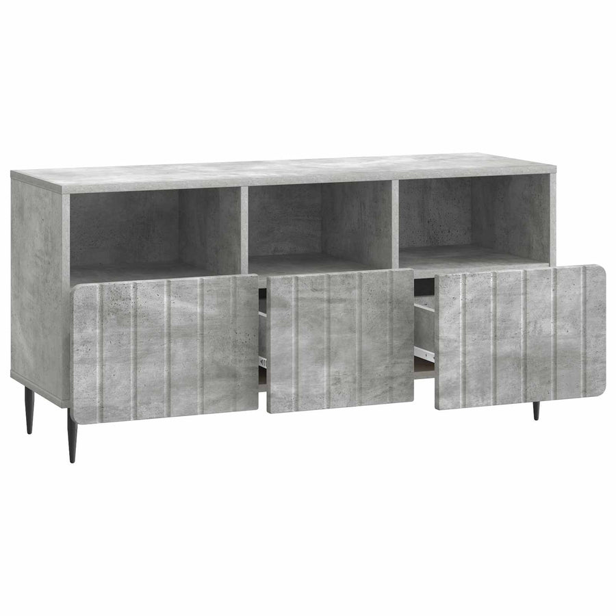 TV-kast met lade Betongrijs 102 x 34,5 x 50 cm Bewerkt hout