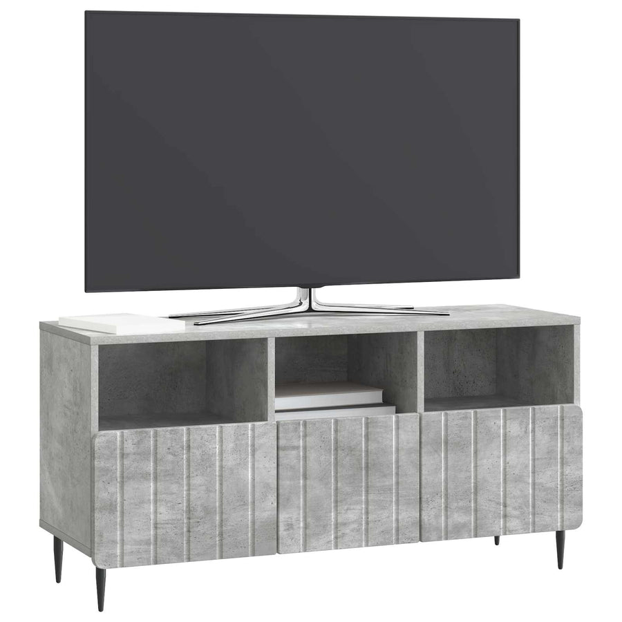 TV-kast met lade Betongrijs 102 x 34,5 x 50 cm Bewerkt hout