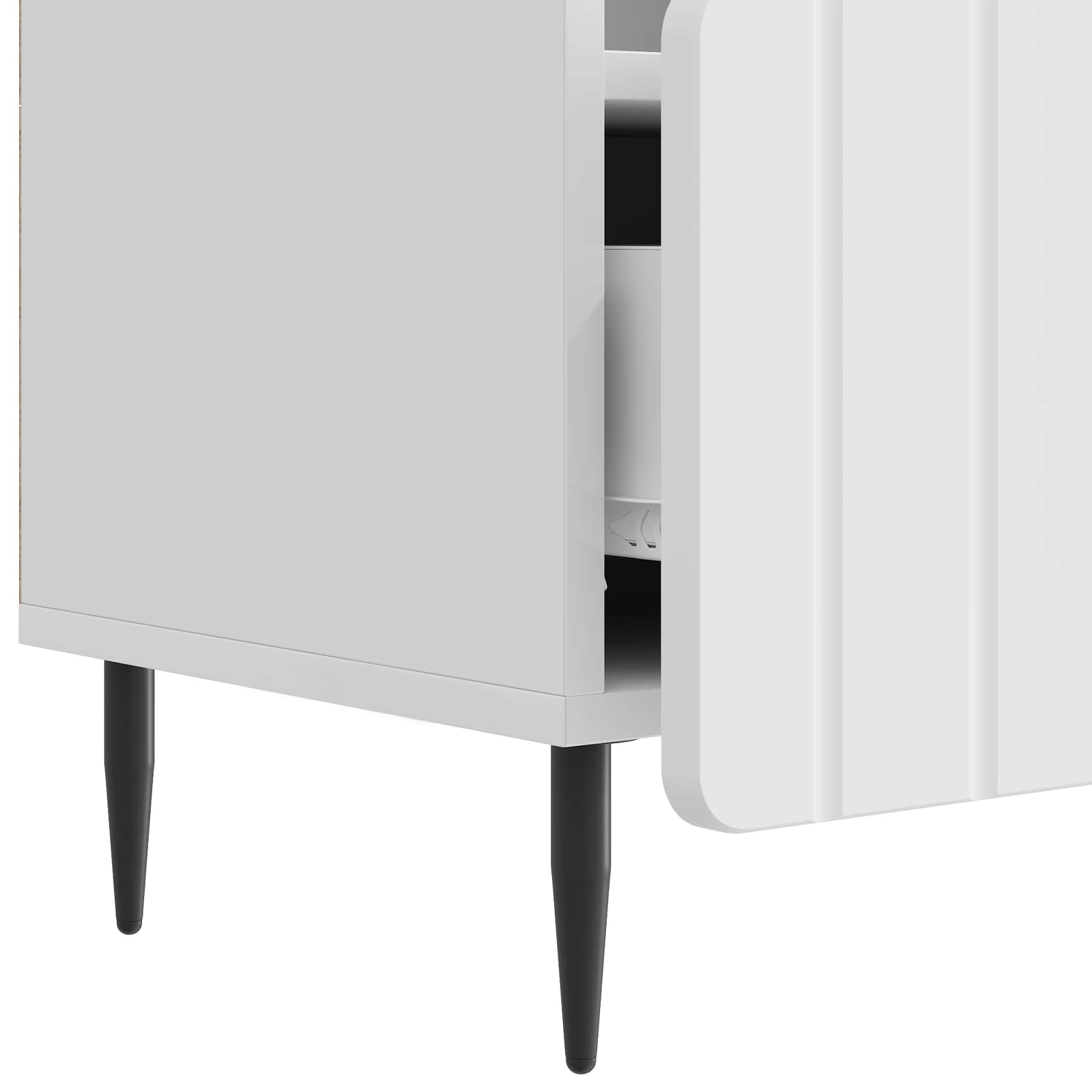 TV-kast met lade Hoogglans Wit 102 x 34,5 x 50 cm Bewerkt hout